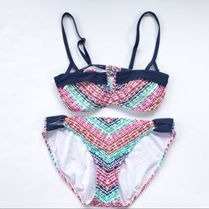 Athleta women’s swim set 34b/c top bright colors